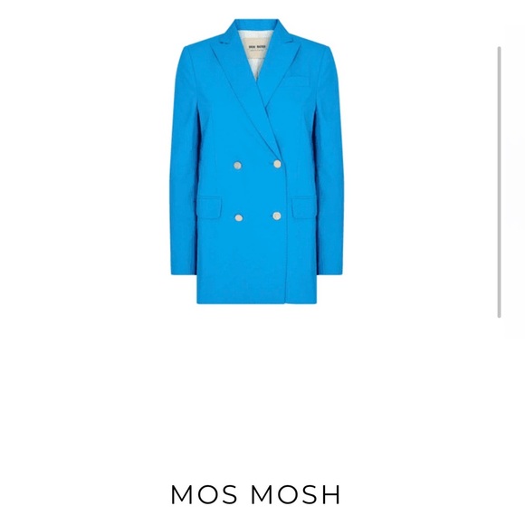 Mos Mosh Jackets & Blazers - Vintage Mos Mosh Women's Vibrant Blue Double-Breasted Chira Crepa Blazer 💙 🇩🇰